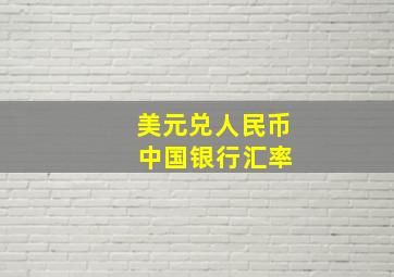 美元兑人民币 中国银行汇率